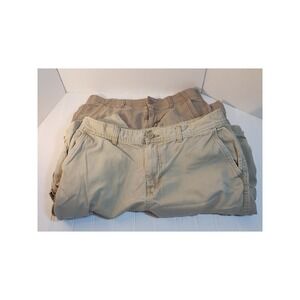 2 Pair Urban Pipeline Mens Cargo Shorts Tan UltraFlex Ripstop Stretch Size 32